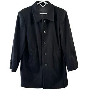 Alfred Dunhill Men’s Heavyweight Lined Coat Pockets Black